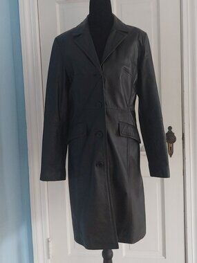 Genuine Black Leather Coat